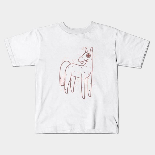 Stupid Horse - Lineart Kids T-Shirt by Meeko_Art